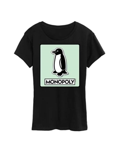 Футболка с принтом «Женская монополия» — фишка пингвин, черный Hasbro
