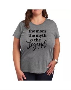 Футболка с принтом "Плюс мама, миф, легенда", серый Unbranded