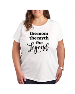 Футболка с принтом "Плюс мама, миф, легенда", белый Unbranded