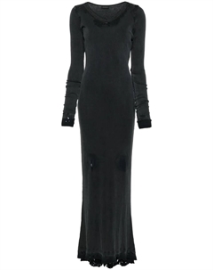 Платье макси с эффектом потертости, черный Balenciaga