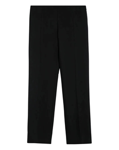 Брюки прямого кроя из смеси шерсти и шелка, черный The row