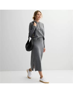 Миниатюрная юбка-свитер миди, серый Sonoma goods for life