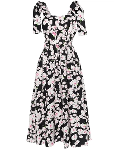 Платье миди с цветочным принтом, черный Msgm