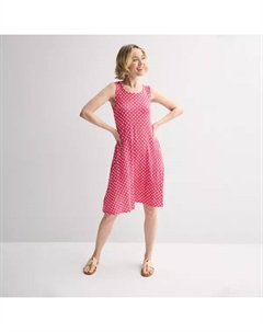 Миниатюрное платье-майка с расклешенным силуэтом без рукавов, цвет coral mod geo Croft & barrow