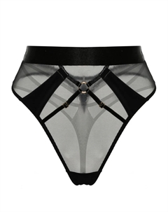 Полупрозрачные трусы-стринги Vero, черный Bordelle