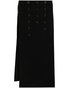 Юбка с запахом и булавкой, черный Yohji yamamoto