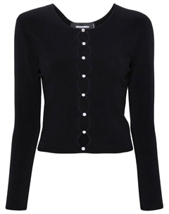 Трикотажный топ с искусственным жемчугом, черный Dsquared2