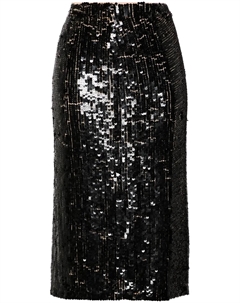 Юбка миди с пайетками, черный Parosh