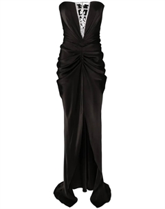 Вечернее платье с драпировкой и стразами, черный Ana radu