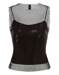 Сетчатый топ без рукавов, черный Alberta ferretti