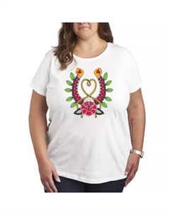 Плюс сайз готическая вестерн футболка с принтом подковы, белый Unbranded