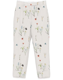 Брюки с высокой талией и принтом в виде растений и цветов, серый Thom browne