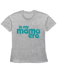 Женская футболка с графическим принтом In My Mama Era, серый Unbranded
