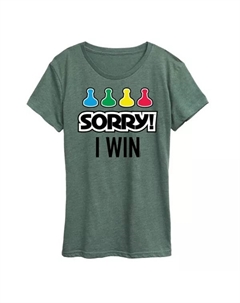Футболка женская "Прости-прости, но я победила" с принтом, зеленый Hasbro