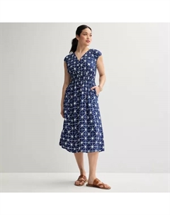 Женское платье миди с застежкой на пуговицы и сборками, цвет dark blue shibori Sonoma goods for life