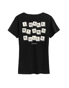 Женская футболка для игры в скрэббл «Я создаю свои правила», черный Hasbro