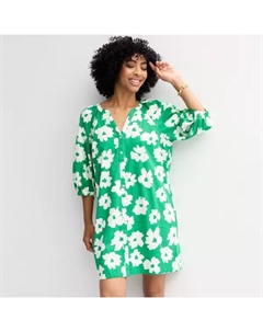 Женское платье-рубашка на пуговицах, цвет medium green floral Sonoma goods for life