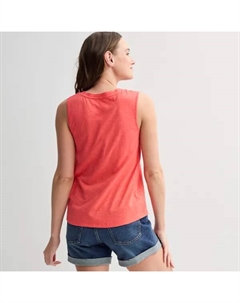 Женский удлиненный топ с V-образным вырезом, цвет bright pink stripe Sonoma goods for life