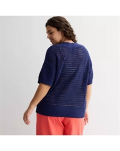 Свитер хенли большого размера с короткими рукавами, синий Sonoma goods for life