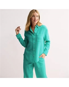 Женская рубашка на пуговицах в стиле бойфренда, цвет aqua oasis Sonoma goods for life