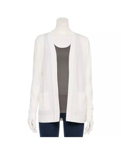 Женский кардиган с карманами, белый Croft & barrow