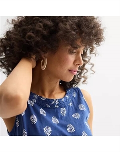 Женский плетеный топ с вырезом, цвет blue mini palm Croft & barrow