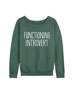 Женская удобная худи с длинным рукавом для интровертов, зеленый Licensed character