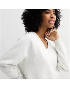 Женская толстовка с V-образным вырезом, цвет orange hibiscus Sonoma goods for life