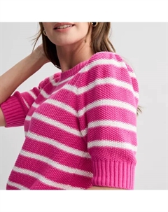 Женский свитер с коротким рукавом, цвет easy yellow stripe Sonoma goods for life