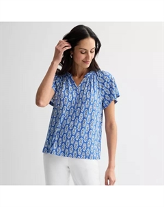 Женская блузка с регланом и сборкой, цвет blue soft tile Croft & barrow