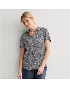 Женская походная рубашка, цвет black crackle mosaic Croft & barrow