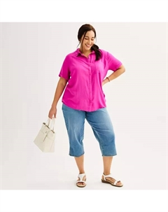 Рубашка для кемпинга больших размеров, цвет berry amazing Croft & barrow