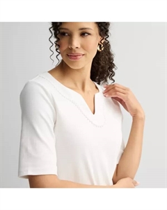 Женский топ с разрезом на локтях и вырезом-буфом, цвет felix navy Croft & barrow