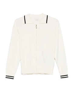 Кардиган с диагональными полосками и застежкой-молнией спереди, нейтральный Liu jo