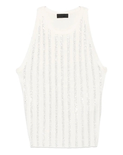 Топ без рукавов, украшенный стразами, нейтральный Liu jo