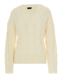 Свитер фактурной вязки с V-образным вырезом, нейтральный Liu jo