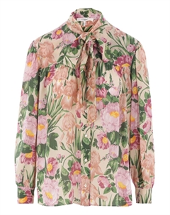 Блузка из шелка «лавальер», нейтральный Chloe