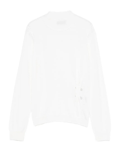 Шерстяной свитер с жемчужной отделкой, нейтральный Liu jo