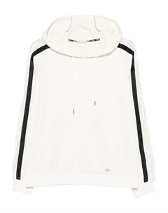 Толстовка с капюшоном и кружевными вставками, нейтральный Liu jo