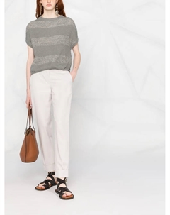 Шерстяные брюки прямого кроя, нейтральный Fabiana filippi