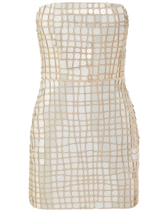 Декорированное платье мини Kaleido без бретелей Retrofete, нейтральный