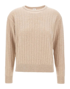 Ребристый свитер с круглым вырезом, нейтральный Eleventy