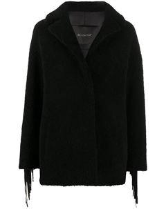 Однобортное пальто с бахромой, черный Blancha