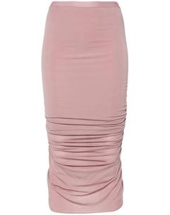 Юбка миди Shrimp со сборками, розовый Rick owens