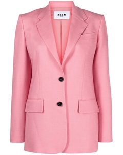 Однобортный блейзер с заостренными лацканами, розовый Msgm