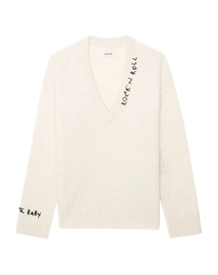 Джемпер Mikyz из шерсти мериноса с вышивкой, белый Zadig&voltaire