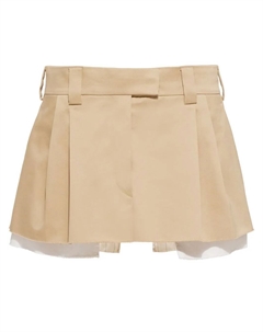 Мини-юбка с вышитым логотипом, нейтральный Miu miu