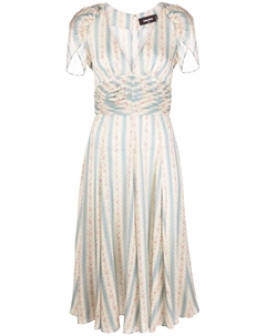 Расклешенное платье с цветочным принтом, нейтральный Dsquared2