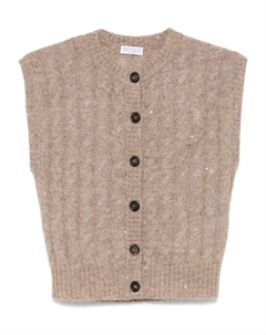 Трикотажный топ, коричневый Brunello cucinelli