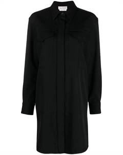 Шерстяное платье мини, черный Alexander mcqueen